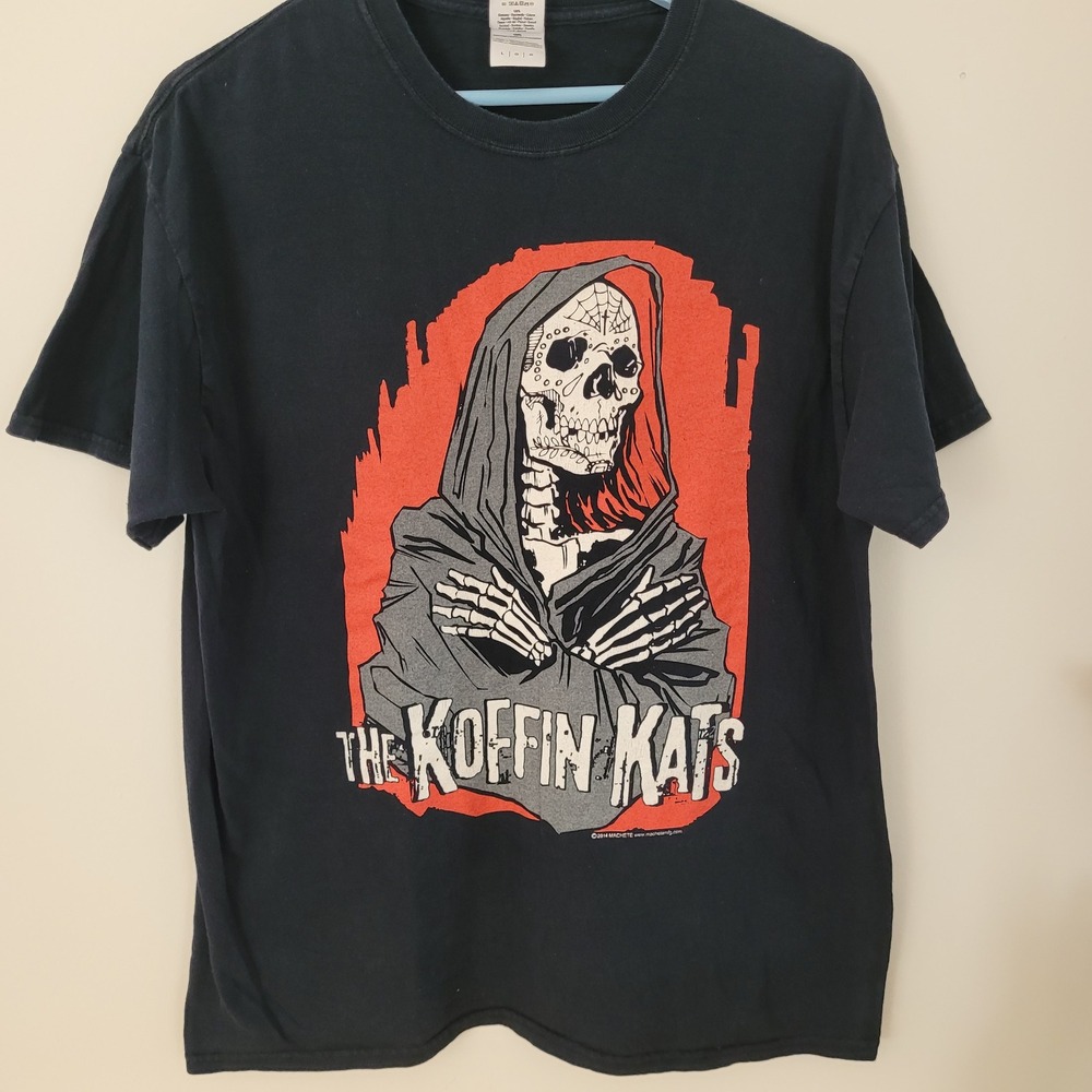 The Koffin Kats T-Shirt Mens Large Black Psychobilly Punk Band Graphic Gildan